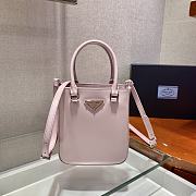 Prada Small Brushed Leather Tote Pink 1BA331 15x17.5x5cm - 5