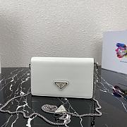 Prada Brushed Leather Shoulder Bag White 1BD307 19x10.5x3.5cm - 5