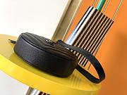 Ysl Vinyle Round Camera Bag In Chevron-Quilted Grain De Poudre Embossed Leather Black 6104361 17x17x5.5cm - 5