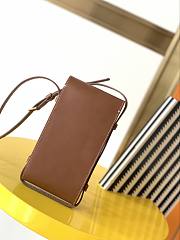 Ysl Tuc Phone Pouch With Strap In Leather Brown 6677182 9x3.5x18cm - 5