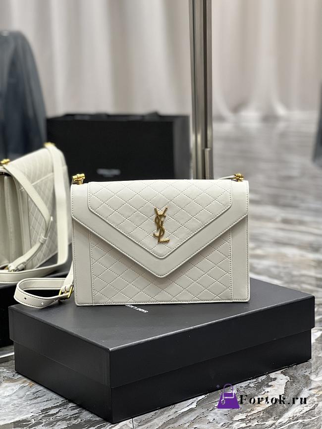 Ysl Gaby Satchel In Lambskin White 6688631 26×18×5cm - 1