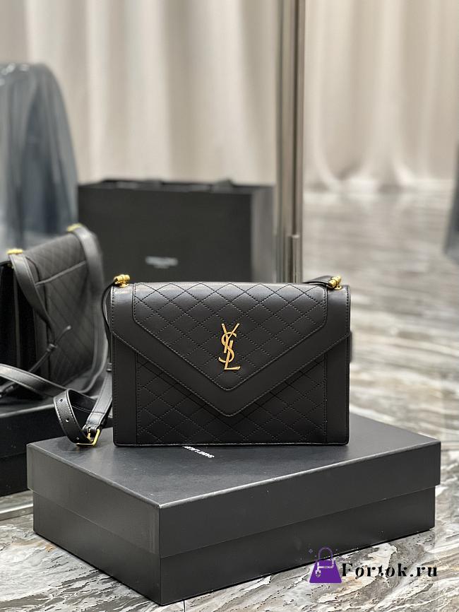 Ysl Gaby Satchel In Lambskin Black 6688631 26×18×5cm - 1