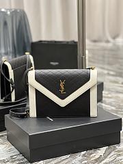 Ysl Gaby Satchel In Lambskin Black/White 6688631 26×18×5cm - 1