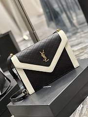 Ysl Gaby Satchel In Lambskin Black/White 6688631 26×18×5cm - 4
