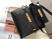 Ysl Small Manhattan Shoulder Bag Crocodile Leather Black 675626 24x17.5x6cm - 4