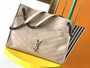 Ysl Medium Niki Shopping Bag In Crinkled Vintage Leather Beige 577999 33x27x11.5cm - 1