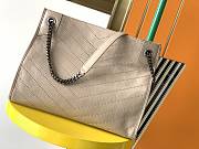 Ysl Medium Niki Shopping Bag In Crinkled Vintage Leather Beige 577999 33x27x11.5cm - 5