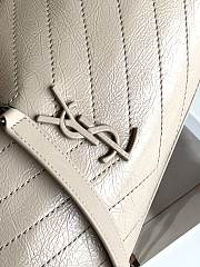 Ysl Medium Niki Shopping Bag In Crinkled Vintage Leather Beige 577999 33x27x11.5cm - 3