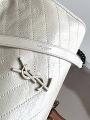 Ysl Medium Niki Shopping Bag In Crinkled Vintage Leather White 577999 33x27x11.5cm - 3