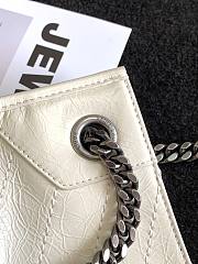 Ysl Medium Niki Shopping Bag In Crinkled Vintage Leather White 577999 33x27x11.5cm - 4