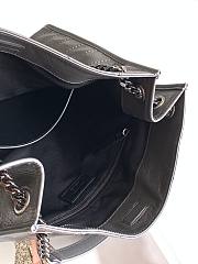 Ysl Medium Niki Shopping Bag In Crinkled Vintage Leather Dark Gray 577999 33x27x11.5cm - 4
