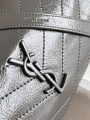 Ysl Medium Niki Shopping Bag In Crinkled Vintage Leather Dark Gray 577999 33x27x11.5cm - 3