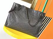 Ysl Medium Niki Shopping Bag In Crinkled Vintage Leather Dark Gray 577999 33x27x11.5cm - 2