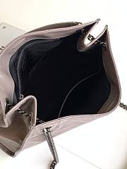 Ysl Medium Niki Shopping Bag In Crinkled Vintage Leather Dark Beige 577999 33x27x11.5cm - 3