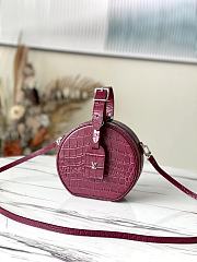 Louis Vuitton Petite Boite Chapeau Crocodile Leather Bordeaux N94635 17.5x16.5x7.5cm - 1