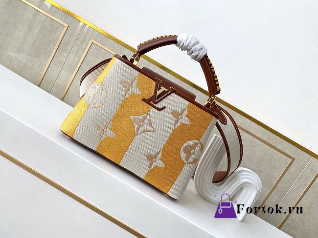 Louis Vuitton Capucines BB Two-color Braided Yellow M57651 27×18×9cm - 1
