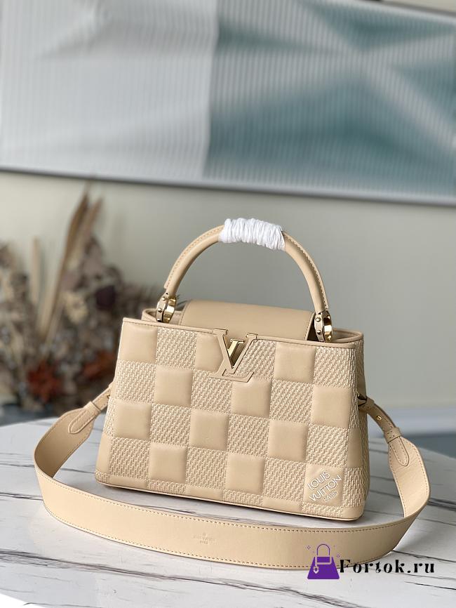 Louis Vuitton Capucines MM Damier Quilt Lambskin Creme 31.5x20x11cm - 1