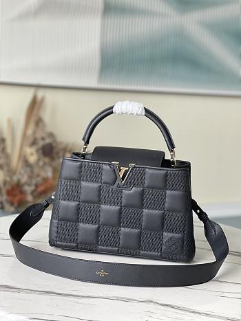 Louis Vuitton Capucines MM Damier Quilt Lambskin Black 31.5x20x11cm