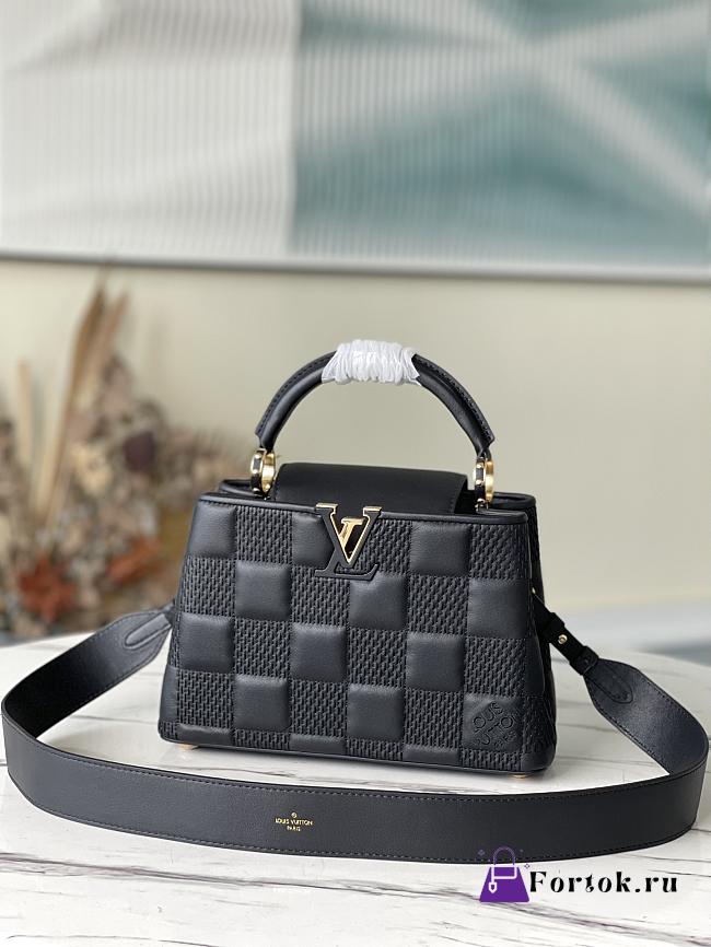 Louis Vuitton Capucines BB Damier Quilt Lambskin Black M59225 27x18x9cm - 1