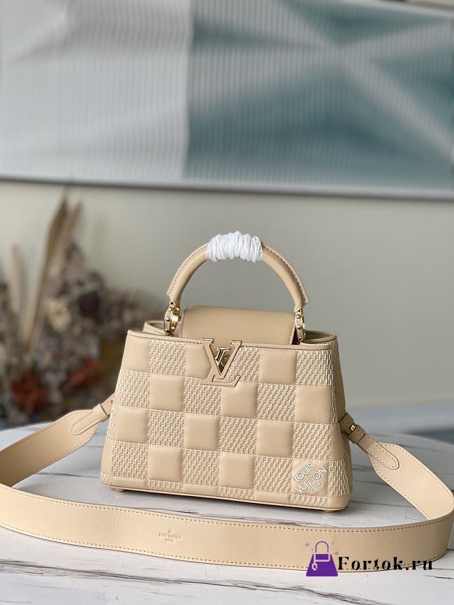 Louis Vuitton Capucines BB Damier Quilt Lambskin Creme M59225 27x18x9cm - 1