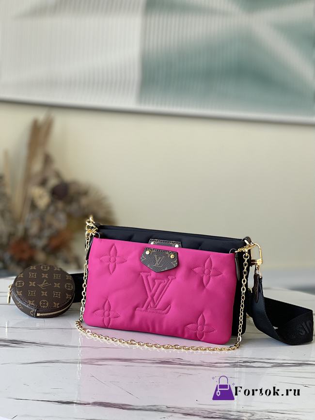 Louis Vuitton Maxi Multi Pochette Accessoires Black/Fuchisa M58980 34x21.5x5cm - 1