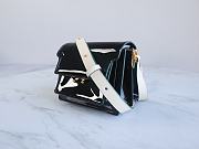 Marni Mini Trunk Bag Patent Leather Black/White Z476N 18×13×6.5cm - 3