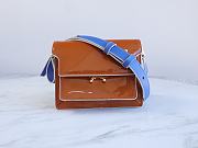 Marni Mini Trunk Bag Patent Leather Brown/Blue Z476N 18×13×6.5cm - 1