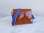 Marni Mini Trunk Bag Patent Leather Brown/Blue Z476N 18×13×6.5cm - 3