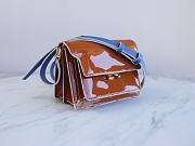 Marni Mini Trunk Bag Patent Leather Brown/Blue Z476N 18×13×6.5cm - 2