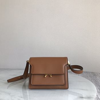 Marni Mini Trunk Bag Leather Brown Z476N 18×13×6.5cm