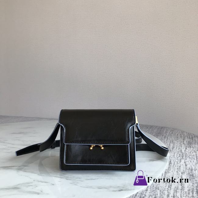Marni Mini Trunk Bag Leather Black Z476N 18×13×6.5cm - 1