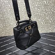 Valentino Small Roman Stud The Handle Bag In Nappa All Black B0I97BSF 20×9×15cm - 3