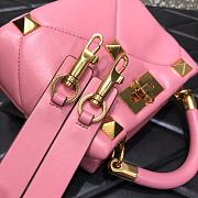 Valentino Small Roman Stud The Handle Bag In Nappa Pink B0I97BSF 20×9×15cm - 5