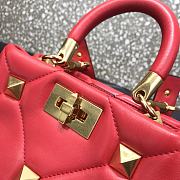 Valentino Small Roman Stud The Handle Bag In Nappa Red B0I97BSF 20×9×15cm - 4