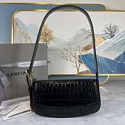 Balenciaga Woman's Ghost Sling Bag In Crocodile Leather Black 23x5x15cm - 1