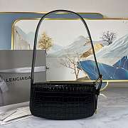 Balenciaga Woman's Ghost Sling Bag In Crocodile Leather Black 23x5x15cm - 6