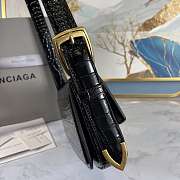 Balenciaga Woman's Ghost Sling Bag In Crocodile Leather Black 23x5x15cm - 5