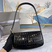 Balenciaga Woman's Ghost Sling Bag In Crocodile Leather Black 23x5x15cm - 4