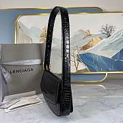 Balenciaga Woman's Ghost Sling Bag In Crocodile Leather Black 23x5x15cm - 2