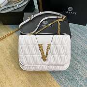 Versace Virtus Quilted Shoulder Bag White DBFG985 24x9x16.5cm - 1