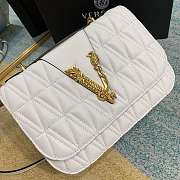 Versace Virtus Quilted Shoulder Bag White DBFG985 24x9x16.5cm - 4