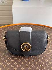 Louis Vuitton LV Pont 9 Soft MM Grained Calfskin Leather Black M58967 25x17.5x8cm - 6