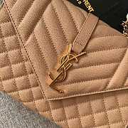 Ysl Envelope Medium Bag In Grained Leather Beige 600185 24x7.5x18cm - 4