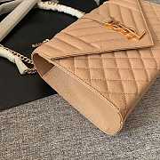 Ysl Envelope Medium Bag In Grained Leather Beige 600185 24x7.5x18cm - 3