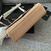 Ysl Envelope Medium Bag In Grained Leather Beige 600185 24x7.5x18cm - 2