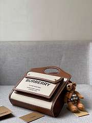 Burberry Mini Two-tone Canvas and Leather Pocket Bag Brown 23x7x18cm - 6