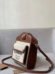 Burberry Mini Two-tone Canvas and Leather Pocket Bag Brown 23x7x18cm - 5