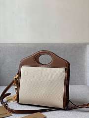 Burberry Mini Two-tone Canvas and Leather Pocket Bag Brown 23x7x18cm - 4