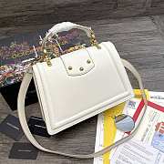 Dolce Gabbana DG Amore Bag In Calfskin Leather White BB6675 27x8x18cm - 3