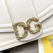 Dolce Gabbana DG Amore Bag In Calfskin Leather White BB6675 27x8x18cm - 5